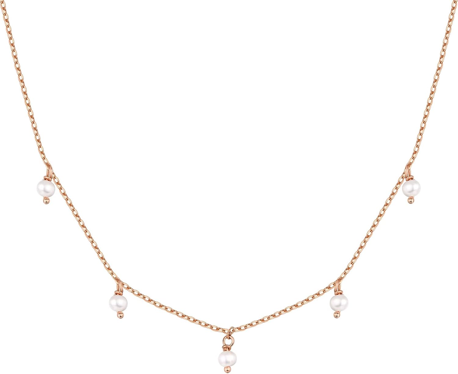 Collar de Estaciones para Mujer | Baño en Oro 14K | Cadena Fina con Circonitas Simuladas | Joyería de Moda para Capas y Looks Elegantes